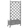 Jardinera con enrejado y ruedas madera maciza de abeto gris de , Maceteros y jardineras - Ref: Foro24-3207651, Precio: 102,21...