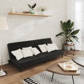 2 seater black velvet sofa bed by , Sofas - Ref: Foro24-375735, Price: 236,00 €, Discount: %
