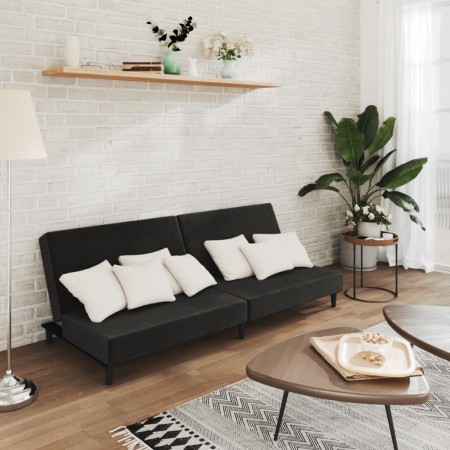 Sofá cama de 2 plazas terciopelo negro de , Sofás - Ref: Foro24-375735, Precio: 229,90 €, Descuento: %
