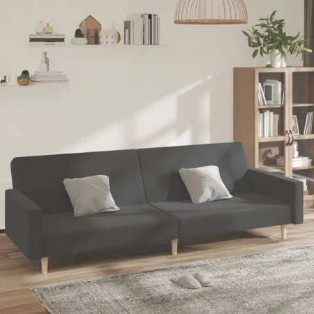 Sofá cama de 2 plazas tela gris oscuro de , Sofás - Ref: Foro24-375728, Precio: 267,06 €, Descuento: %