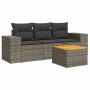 Set de sofás de jardín 4 pzas y cojines ratán sintético gris de , Conjuntos de jardín - Ref: Foro24-3225318, Precio: 252,45 €...