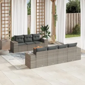 Set de sofás de jardín 8 pzas y cojines ratán sintético gris de , Conjuntos de jardín - Ref: Foro24-3225353, Precio: 533,84 €...