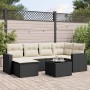 Set de comedor de jardín 7 pzas y cojines ratán sintético negro de , Conjuntos de jardín - Ref: Foro24-3219256, Precio: 394,2...