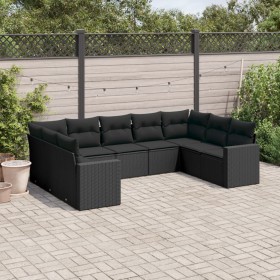 Set de sofás de jardín 8 piezas y cojines ratán sintético negro de , Conjuntos de jardín - Ref: Foro24-3219385, Precio: 565,6...