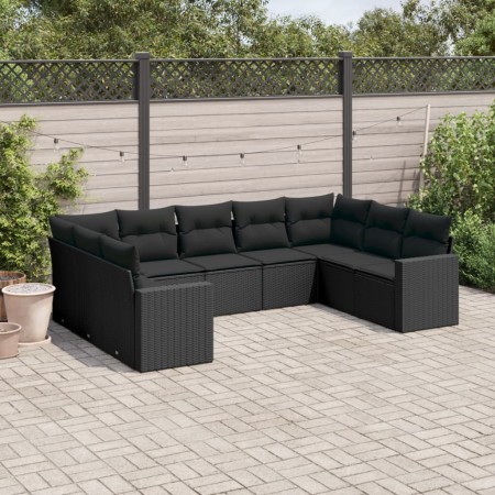 Set de sofás de jardín 8 piezas y cojines ratán sintético negro de , Conjuntos de jardín - Ref: Foro24-3219385, Precio: 565,6...