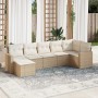 Set sofás de jardín 7 piezas y cojines ratán sintético beige de , Conjuntos de jardín - Ref: Foro24-3219268, Precio: 449,55 €...