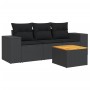 Juego de sofás jardín 4 pzas con cojines ratán sintético negro de , Conjuntos de jardín - Ref: Foro24-3225313, Precio: 285,48...