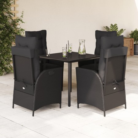 Set de muebles jardín 5 pzas con cojines ratán sintético negro en Conjuntos de jardín | Comprar online en Foru.es