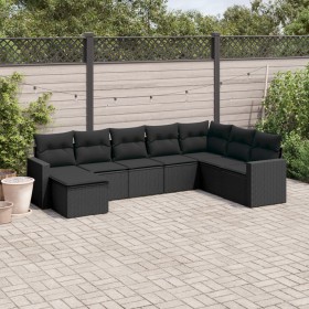 Set de sofás de jardín 8 piezas y cojines ratán sintético negro de , Conjuntos de jardín - Ref: Foro24-3219345, Precio: 495,7...