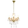 Lámpara de araña con cuentas de cristal dorado redonda 5 x E14 de vidaXL, Lámparas - Ref: Foro24-281602, Precio: 63,98 €, Des...
