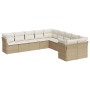 Juego de sofás jardín con cojines beige 10 pzas ratán sintético de , Conjuntos de jardín - Ref: Foro24-3218238, Precio: 645,8...