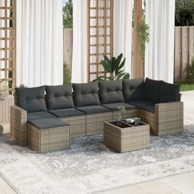 Set de sofás de jardín 8 pzas y cojines ratán sintético gris de , Conjuntos de jardín - Ref: Foro24-3219280, Precio: 457,77 €...