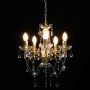 Lámpara de araña con cuentas de cristal dorado redonda 5 x E14 de vidaXL, Lámparas - Ref: Foro24-281602, Precio: 63,98 €, Des...
