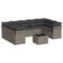 Set de sofás de jardín 10 pzas con cojines ratán sintético gris de , Conjuntos de jardín - Ref: Foro24-3218140, Precio: 570,3...