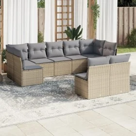 Set de sofás de jardín 9 pzas con cojines ratán sintético beige de , Conjuntos de jardín - Ref: Foro24-3218149, Precio: 539,7...
