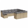 Set de sofás de jardín 11pzas con cojines ratán sintético beige de , Conjuntos de jardín - Ref: Foro24-3218259, Precio: 668,6...