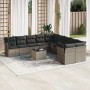 Set de sofás de jardín 11 pzas y cojines ratán sintético gris de , Conjuntos de jardín - Ref: Foro24-3218250, Precio: 636,04 ...