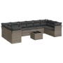Set de sofás de jardín 11 pzas y cojines ratán sintético gris de , Conjuntos de jardín - Ref: Foro24-3218210, Precio: 636,04 ...