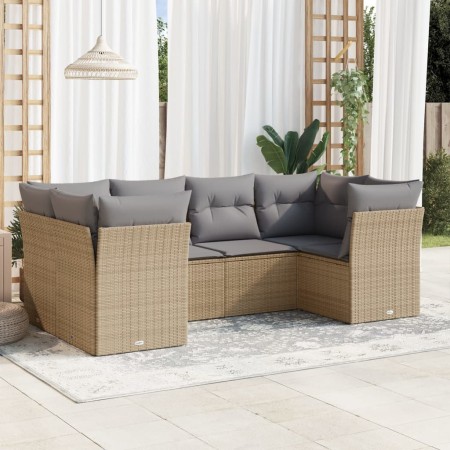 Juego de sofás jardín con cojines 6 pzas ratán sintético beige de , Conjuntos de jardín - Ref: Foro24-3218109, Precio: 377,77...