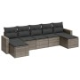 Set de sofás de jardín 7 piezas con cojines ratán PE gris de , Conjuntos de jardín - Ref: Foro24-3219330, Precio: 374,63 €, D...