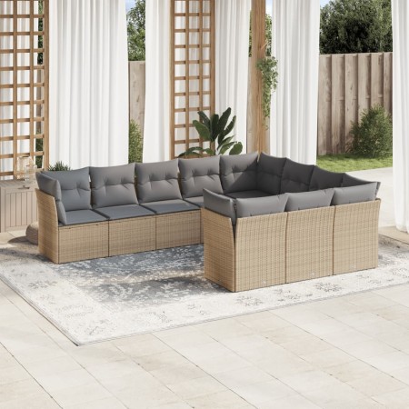 Juego de sofás jardín con cojines beige 10 pzas ratán sintético de , Conjuntos de jardín - Ref: Foro24-3218219, Precio: 621,0...