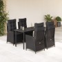 Set de muebles jardín 5 pzas con cojines ratán sintético negro en Conjuntos de jardín | Comprar online en Foru.es