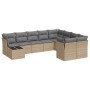 Juego de sofás jardín con cojines beige 10 pzas ratán sintético de , Conjuntos de jardín - Ref: Foro24-3218189, Precio: 574,1...