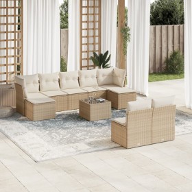 Juego de sofás jardín con cojines beige 10 pzas ratán sintético de , Conjuntos de jardín - Ref: Foro24-3218278, Precio: 572,0...