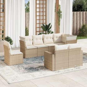 Juego de sofás de jardín con cojines beige 8 pzas ratán PE de , Conjuntos de jardín - Ref: Foro24-3219228, Precio: 564,26 €, ...
