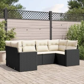 Set de sofás de jardín 6 piezas y cojines ratán sintético negro de , Conjuntos de jardín - Ref: Foro24-3219366, Precio: 383,3...