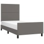 Estructura de cama con cabecero cuero sintético gris 100x200 cm de , Camas y somieres - Ref: Foro24-3125498, Precio: 134,62 €...