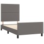 Estructura de cama con cabecero cuero sintético gris 100x200 cm de , Camas y somieres - Ref: Foro24-3125498, Precio: 134,62 €...