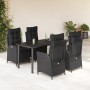 Set de muebles jardín 5 pzas con cojines ratán sintético negro en Conjuntos de jardín | Comprar online en Foru.es