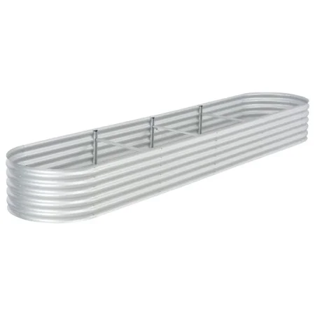 Arriate de acero galvanizado plateado 400x80x44 cm de , Maceteros y jardineras - Ref: Foro24-45516, Precio: 149,56 €, Descuen...