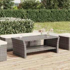 Mesa de centro ratán sintético gris 100x50x40 cm de , Mesas de centro - Ref: Foro24-319391, Precio: 101,31 €, Descuento: %