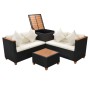 Set de muebles de jardín 4 pzas y cojines ratán sintético negro de , Conjuntos de jardín - Ref: Foro24-43007, Precio: 591,21 ...
