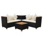 Set de muebles de jardín 4 pzas y cojines ratán sintético negro de , Conjuntos de jardín - Ref: Foro24-43007, Precio: 591,21 ...