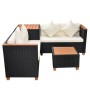 Set de muebles de jardín 4 pzas y cojines ratán sintético negro de , Conjuntos de jardín - Ref: Foro24-43007, Precio: 591,21 ...