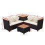 Set de muebles de jardín 4 pzas y cojines ratán sintético negro de , Conjuntos de jardín - Ref: Foro24-43007, Precio: 591,21 ...