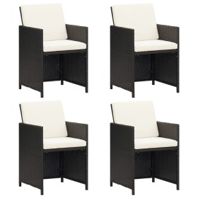 Sillas de jardín con cojines 4 unidades ratán sintético negro de , Sillas de jardín - Ref: Foro24-316802, Precio: 173,41 €, D...