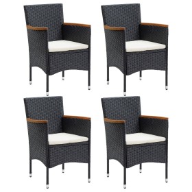 Sillas de comedor de jardín 4 unidades ratán sintético negro de , Sillas de jardín - Ref: Foro24-318502, Precio: 227,15 €, De...