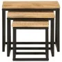 Stackable coffee tables 3 pieces solid mango wood and iron by , Side tables - Ref: Foro24-358569, Price: 86,88 €, Discount: %