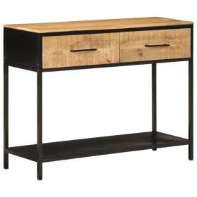Mesa consola madera maciza de mango y hierro 100x35x76 cm de , Mesas auxiliares - Ref: Foro24-358581, Precio: 144,30 €, Descu...