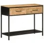 Mesa consola madera maciza de mango y hierro 100x35x76 cm de , Mesas auxiliares - Ref: Foro24-358581, Precio: 144,30 €, Descu...
