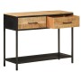 Mesa consola madera maciza de mango y hierro 100x35x76 cm de , Mesas auxiliares - Ref: Foro24-358581, Precio: 146,74 €, Descu...