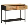 Mesa consola madera maciza de mango y hierro 100x35x76 cm de , Mesas auxiliares - Ref: Foro24-358581, Precio: 144,30 €, Descu...
