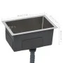 Fregadero de cocina hecho a mano acero inoxidable de vidaXL, Fregaderos - Ref: Foro24-145076, Precio: 139,03 €, Descuento: %