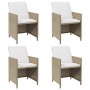 Sillas de jardín con cojines 4 unidades ratán sintético beige de , Sillas de jardín - Ref: Foro24-316804, Precio: 184,17 €, D...
