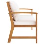 Banco de jardín con cojín crema madera maciza de acacia 120 cm de , Bancos de jardín - Ref: Foro24-318339, Precio: 174,63 €, ...