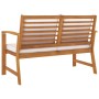 Banco de jardín con cojín crema madera maciza de acacia 120 cm de , Bancos de jardín - Ref: Foro24-318339, Precio: 174,63 €, ...